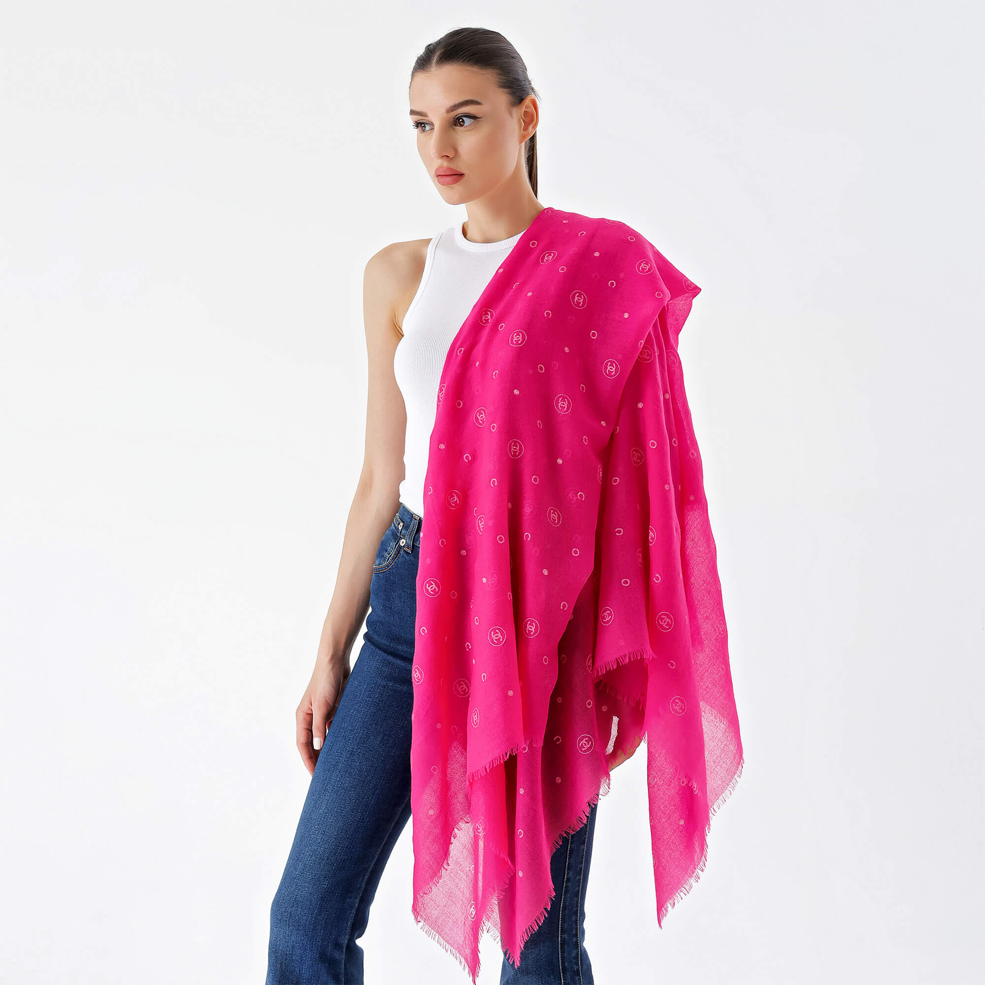 Chanel - Pink CC Cashmere Shawl